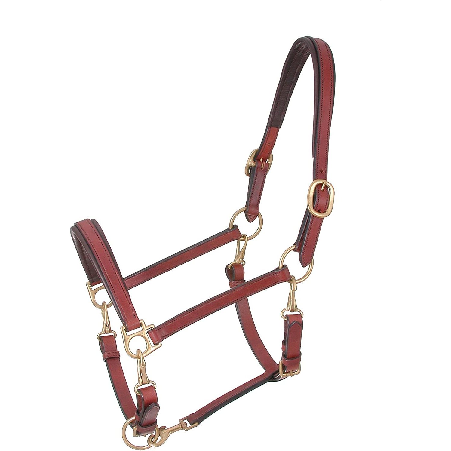 Royal King 4Way Stable/Grooming Halter, Brown, Doubled and stitched quality leather grooming