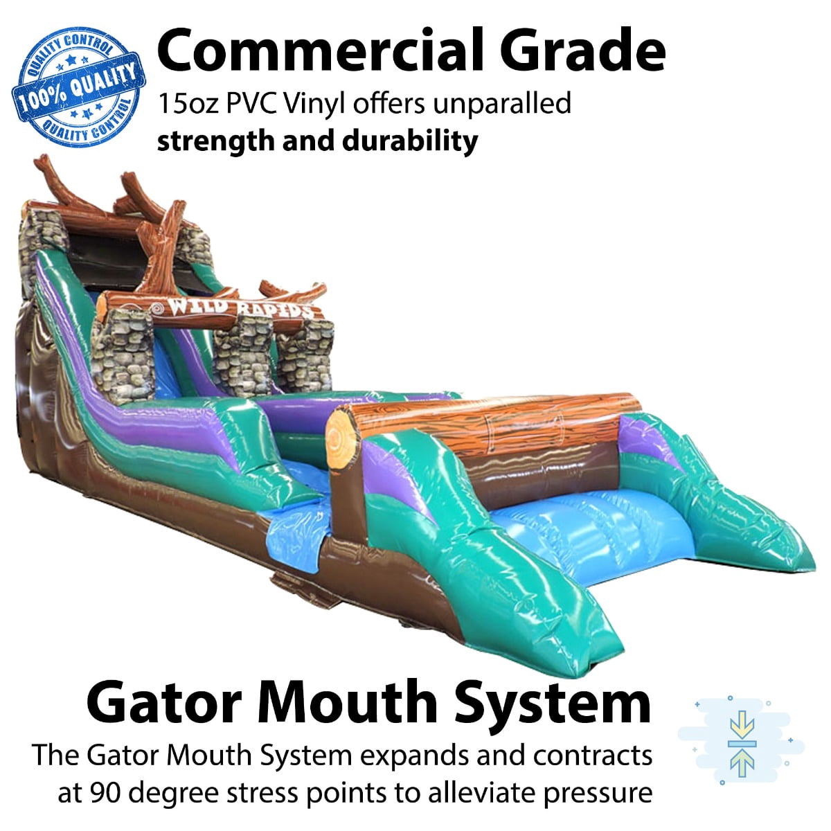 TentandTable Wild Rapids Inflatable Water Slide with Blower, 21'