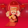 thumbnail image 6 of Summercome 3D Chinese New Year Red Envelopes, 2025 Chinese Lunar New Year of the Snake 3D Large Envelope, Lucky Money Hong Bao Red Packet with Different Gold Embossed Patterns, Style 02, 6 of 6