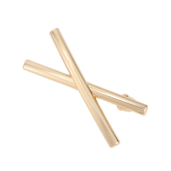 Unique Bargains 1 Pc Fashion X-Shape Hair Clips for Home Gold Tone