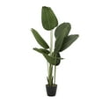 thumbnail image 6 of DecMode 57" Artificial Bird of Paradise Plant in Realistic Leaves and Black Plastic Pot, 6 of 8