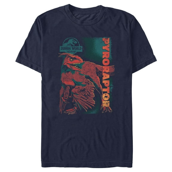 Men's Jurassic World: Dominion Pyroraptor Dinosaur Portrait  Graphic Tee Navy Blue X Large