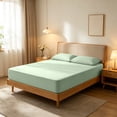 thumbnail image 4 of Disposable Bedding Set Fitted Sheet Pillowcases Flat Sheet Breathable Travel Hotel Linens Hypoallergenic Overnight Essentials, Green, JKODE, 4 of 6