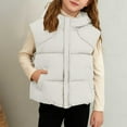 thumbnail image 7 of IVEYRTF Childrens Sleeveless Hooded Vests Jacket Warm Fleece Lined Casual Outerwear for Kids Boys Girls Solid Color Pullover Top Coats Cold Weather Apparel(Gray#1,9 Years), 7 of 7