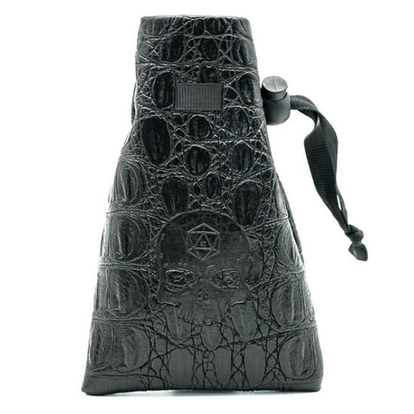 Skull Leather Polyhedral Dice Bag for DND Dungeons & Dragons
