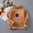thumbnail image 2 of Toddler Thermal Shirt Striped Girls Long Sleeve Undershirt Girls Turtleneck Casual Basic Tees Boys Fall Shirt Girls Size 18-24 Months Tops, 2 of 3