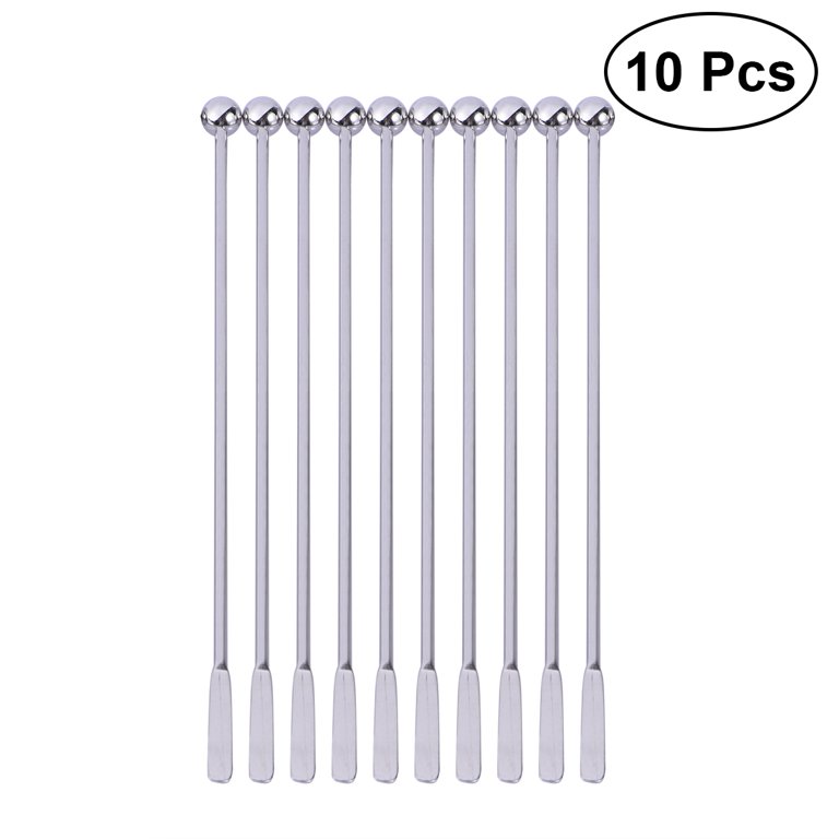 10pcs Swizzle Sticks Metal - Stainless Steel Mixing Cocktail