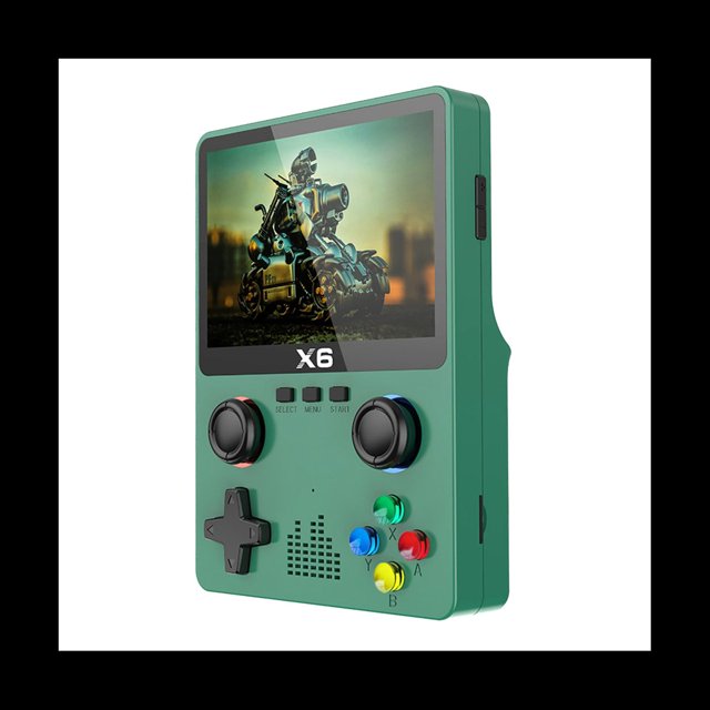 Reproductor de Juegos PortáTil X6, Pantalla IPS de 3,5 Pulgadas, 11 Simuladores, Consola de Videojuegos , Regalos para NiñOs, Verde