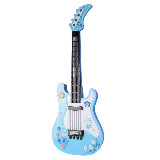 OULII Musical Instruments for Kids Electric Bass Plastic Sky Blue 1Pack for Beginners