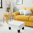 thumbnail image 3 of Gymax PU Leather Ottoman Rectangular Footrest Small Stool w/ Padded Seat White, 3 of 10