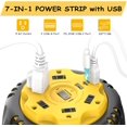 10FT Retractable Extension Cords Reel Power Strip with 5 AC Outlets, 3