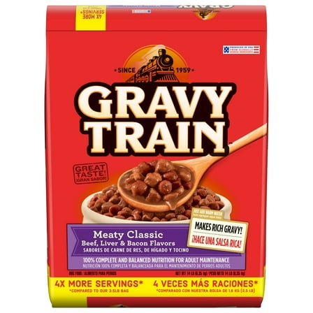 Gravy Train Meaty Classic Beef, Liver & Bacon Flavor Dry Dog Food, 14 lb. Bag