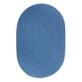 thumbnail image 1 of Indoor/Outdoor Solid Blue Area Rug, Braided Textured Design, 7Ft. X 9Ft. Oval Reversible Carpet, 1 of 2