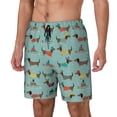 thumbnail image 2 of Uemuo Dachshund Dog Puppy Pattern Mens Swim Trunks Quick Dry Board Shorts with Mesh Lining, Stretch Beach Shorts Quick Dry No-Chafing Board Shorts-XX-Large, 2 of 9
