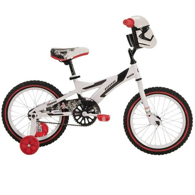 Huffy 31627 Star Wars Stormtrooper Boys Bike with Training Wheels 16 inch Bundle with Veglo Commuter X4 Wearable Rear Light System and Deco