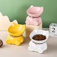 thumbnail image 3 of small Cuenco de comida para gatos de cerámica para mascotas, cuenco con boca oblicua para perros, cuenco de agua, protección de pie alto, vértebra Cervical, 3 of 5