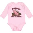 thumbnail image 3 of Inktastic Future Pig Farmer with Cute Pig Family Boys or Girls Long Sleeve Baby Bodysuit, 3 of 5