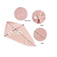 thumbnail image 4 of Paquete de 2 toallas para el pelo LANNMXG toalla de microfibra gorro de baño rosa, 4 of 4