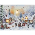 thumbnail image 2 of Northlight LED Lighted Snowy Christmas Village Canvas Wall Art - 11.75" x 15.75", 2 of 9