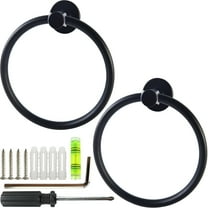 RONYOUNG 2PCS Matte Black Towel Ring for Bathroom, Kitchen Bath Towel Holder Hangers Wall Mount Heavy Duty Storage Stainless Steel