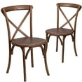 thumbnail image 3 of BizChair 2 Pack Stackable Pecan Wood Cross Back Chair, 3 of 15