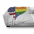 thumbnail image 3 of Pride Soft Flannel Fleece Throw Blanket, Heart with Half Old Glory Half and Rainbow Flag American Society Gender Equality, Cozy Plush for Indoor and Outdoor Use, 70" x 90", Multicolor, by Ambesonne, 3 of 6