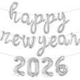 thumbnail image 1 of Globo Mokesova 2026, 40 cm, feliz año nuevo, plateado, 1 of 7