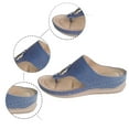 thumbnail image 5 of GUOBIOZIY Women Summer Wedge Sandals Casual Beach Sandals(Blue,7), 5 of 7