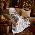 thumbnail image 3 of Printed Flannel Throw Blanket with Rustic Christmas Farmhouse Snowy Winter Village, 3 of 9