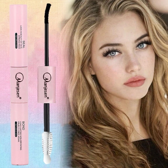 Strong Hold Lash Glue 2 in 1 Lash and Seal Eyelash Adhesive Long Lasting Waterproof Black White Lash Glue for Cluster Lashes and DIY Extensions