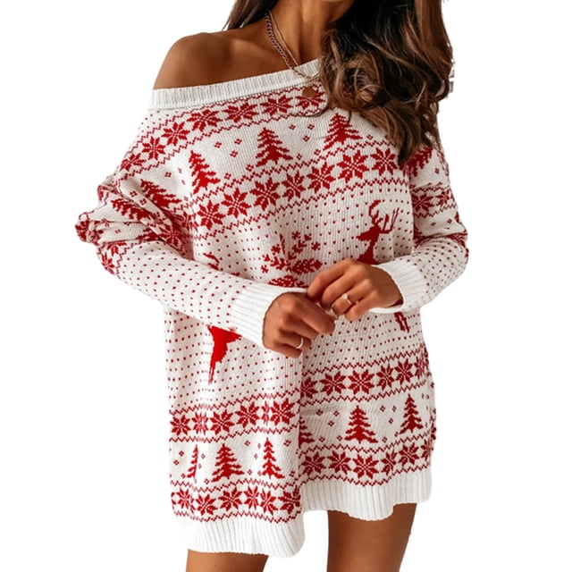 Vestido de suéter de punto Sunnimix Otoño Invierno Navidad Niñas