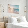 thumbnail image 4 of Beach Canvas Wall Art Bathroom: Seascape Coastal Picture Ocean Sunset Scene Print Tropical Seaside Painting Sea Seashore Artwork for Living Room Bedroom Decorations 20 x 16 Inches, 4 of 6