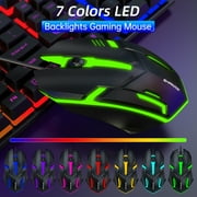 Keyboard and Mouse Combo, 104 Keys Wired gaming keyboard and mouse with Mouse Pad, Value RGB Backlit Keyboard Combo Set, Multimedia PC Gaming Keyboard, Office Keyboard for Gaming and Work, Black