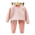 thumbnail image 5 of Toddler Baby Girl Clothes 1T 2T 3T 4T 5T Fall Winter Outfits Contrast Color Long Sleeve Sweatshirt + Pants Sets Fall Winter Outfit 2PC Long Sleeve Pajamas Set 3 6 9 12 18 24 Months 2T 3T, 5 of 5