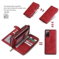 thumbnail image 6 of Samsung Galaxy S20 FE 5G Wallet Case, Dteck 2 in 1 Magnetic Detachable Wallet Purse [Crossbody Chain] Durable PU Leather Zipper Handbag Folio Flip Card Slot Protection Back Cover, Red, 6 of 10