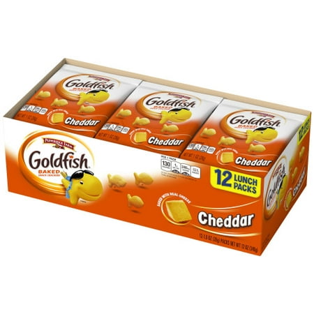 Pepperidge Farm Goldfish Cheddar Crackers, 12 oz. Multi-pack Tray, 12-count 1 oz. Single-Serve Snack (Best Healthy Snacks On The Go)
