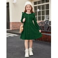 thumbnail image 3 of Arshiner Toddler Fall Winter Sweater Dress Ruffle Long Sleeve Ribbed Knit Button Down Casual Dresses with Pockets, 3 of 6