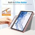 thumbnail image 3 of Fintie Slim Case for Samsung Galaxy Tab S8 (2022) /Galaxy Tab S7 (2020) 11 Inch SM-X700/X706/T870/T875/T876 Model with S Pen Holder, Soft TPU Back Cover Stand Auto Wake/Sleep, Rose Gold, 3 of 4