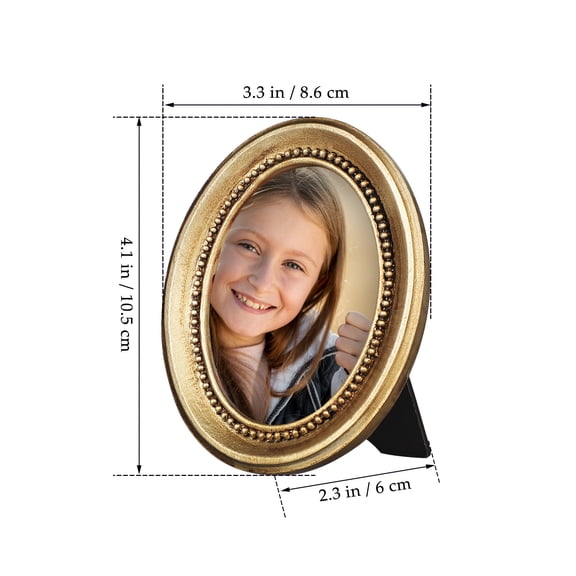 Oval Antique Photo Frames 4x3inch Vintage Picture Frame European Style Farmhouse Small Resin for Wall Gallery Tabletop Photo Display Retro Home Decor