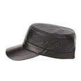 thumbnail image 4 of Army Hats Style Men Black Flat Caps Male Real Sheepskin Leather Sailor Hat Adjustable Winter Captain Caps ,Classic Vintage, 4 of 7