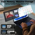 thumbnail image 5 of 17.3" IPS FHD-Student-Laptop- 8GB RAM 256GB SSD, Intel Pentium 4 Cores N100(Beat i3-1115G4, Up to 3.4GHz) Computer with 65W Type-C 2 Years Warranty Fingerprint Backlit Keyboard Wi-Fi 6 BT5.2, 5 of 7