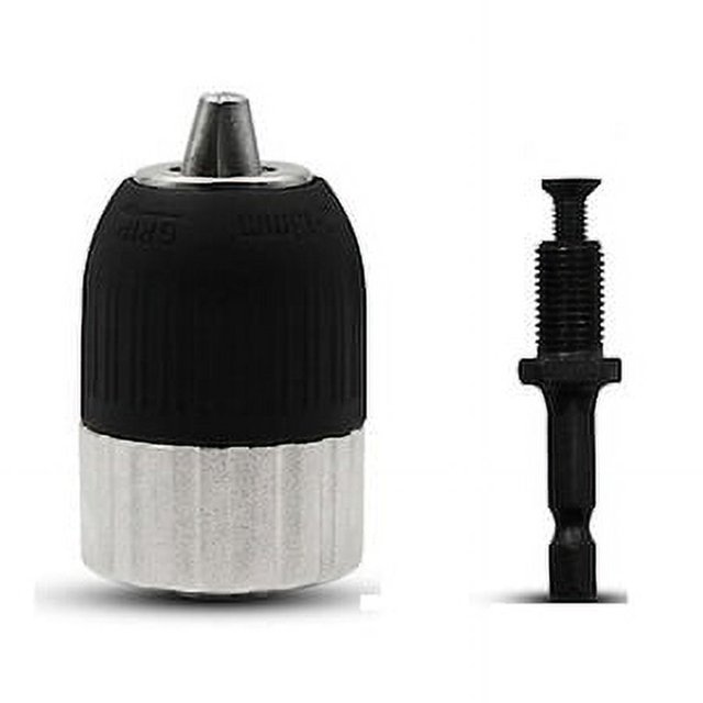 Portabrocas Laklulu con adaptador roscado con vástago hexagonal, ABS/Metal, Negro
