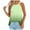 Green, variant on QUINDOS Womens Tops Green Ribbed Summer Printed Round Neck Pullover Fashionable Casual Round Neck Strap Button Tops Womens Tank Tops
