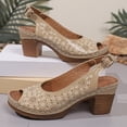 thumbnail image 6 of Dakaela Heeled Sandals for Women 2026 Open Toe Hollow out Slingback Mules Comfortable Dressy Summer Walking Pumps Shoes Size 6.5, 6 of 8
