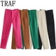 thumbnail image 2 of Pantalones TRAF para mujer, pantalones negros Beige de cintura alta para mujer, ropa de oficina, ropa de calle, pantalones Y2k, pantalones de moda para mujer primavera 2022 Tan Jianjun unisex, 2 of 2