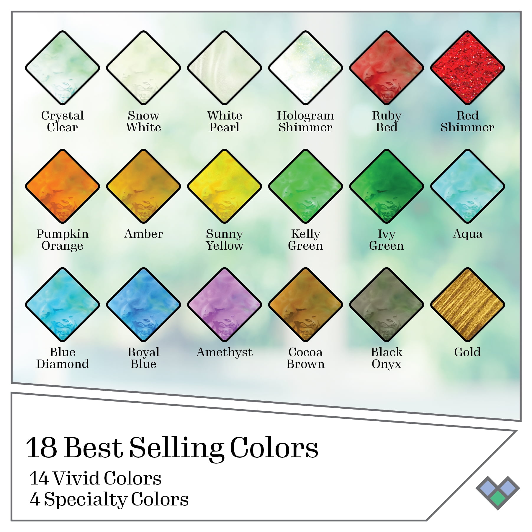 Plaid Gallery Glass Window Color Paint Set 2-Ounce Promoggi 18-Colors