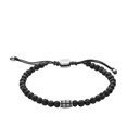 thumbnail image 1 of Pulsera Fossil JF02887040 con cuentas de lava negras para hombre, 1 of 7