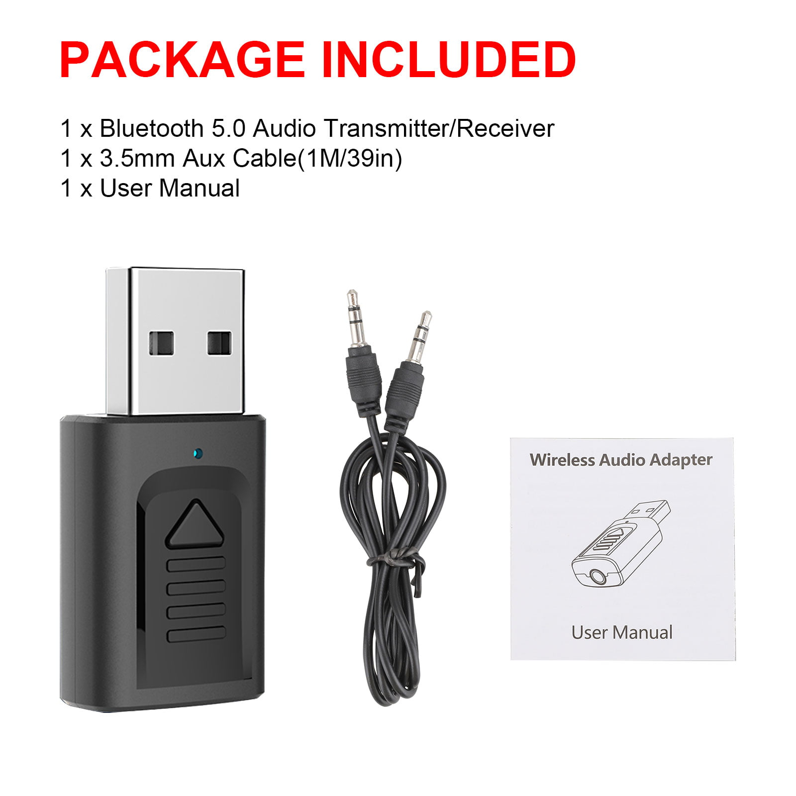 4 in 1 USB Bluetooth 5.0+EDR Transmitter Receiver, EEEkit Wireless 
