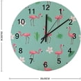 thumbnail image 3 of Dreamtimes Silent Wooden Round Wall Clock, 12 Inch Flamingos and Tropical Flowers Non Ticking Battery Operated Clocks for Home Office Living Room Bedroom, 3 of 3