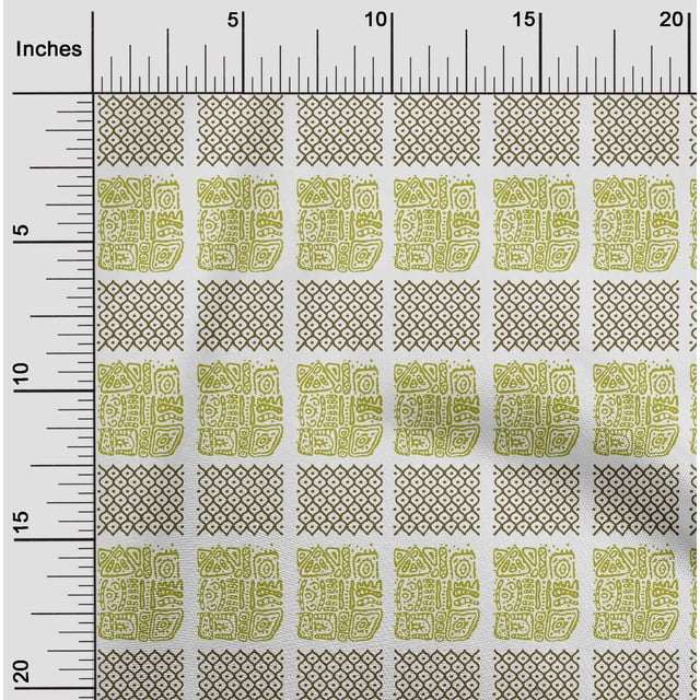 oneOone Polyester Lycra Lime Green Fabric Ethnic Block Sewing Craft Projects Fabric Prints By Yard 56 Inch Wide